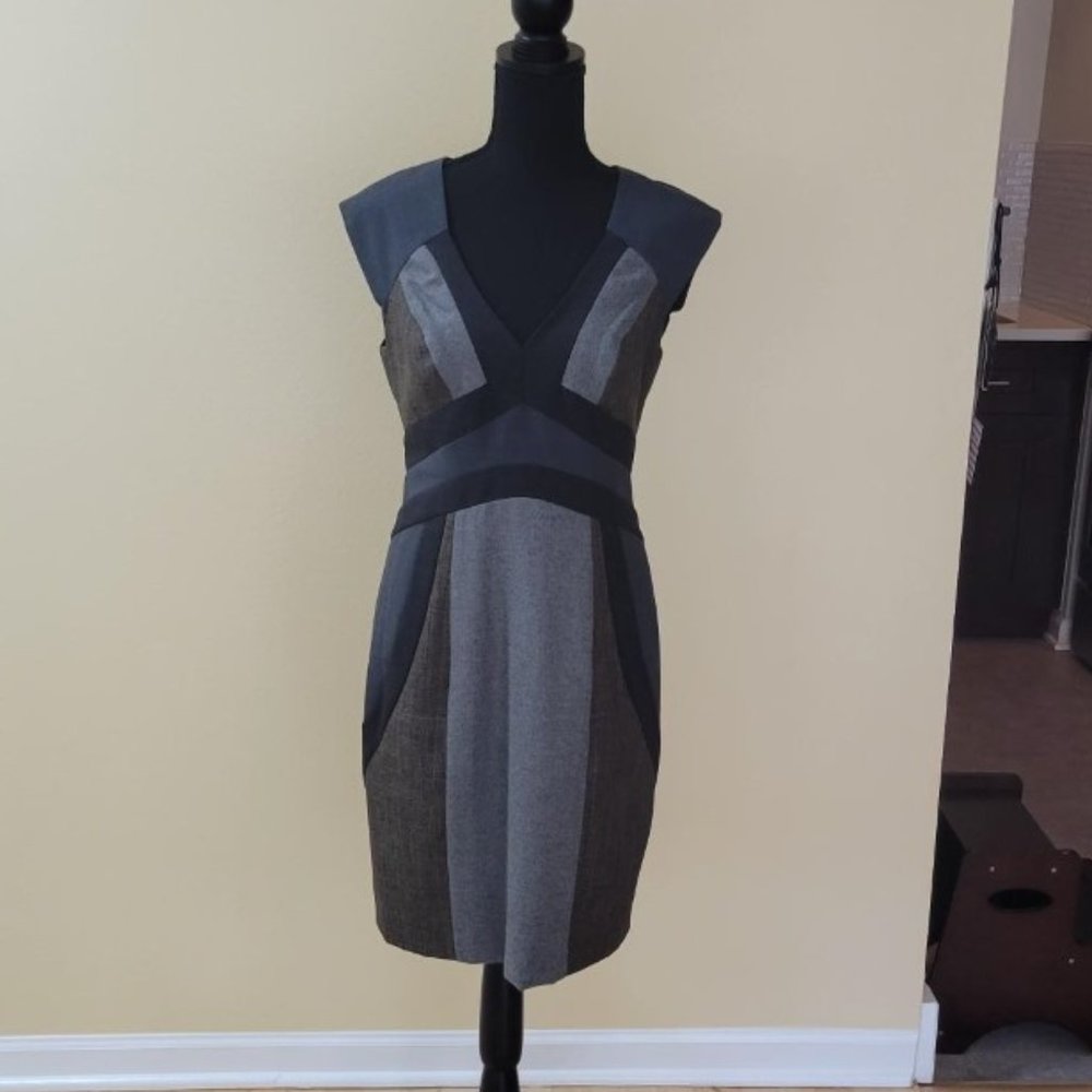 Rebecca Taylor Grey Colorblock Sheath Sz 10